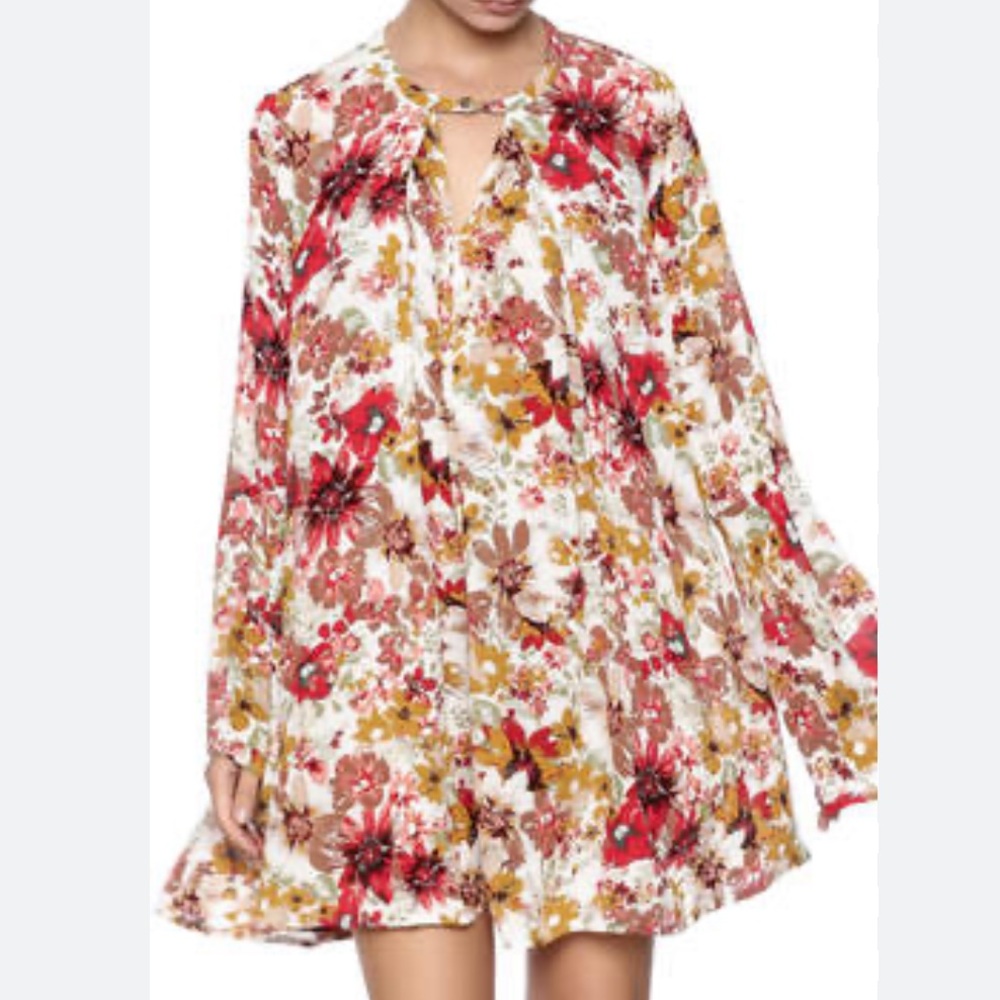 UMGEE Floral Long Sleeve BOHO Dress Sz M EXCELLENT